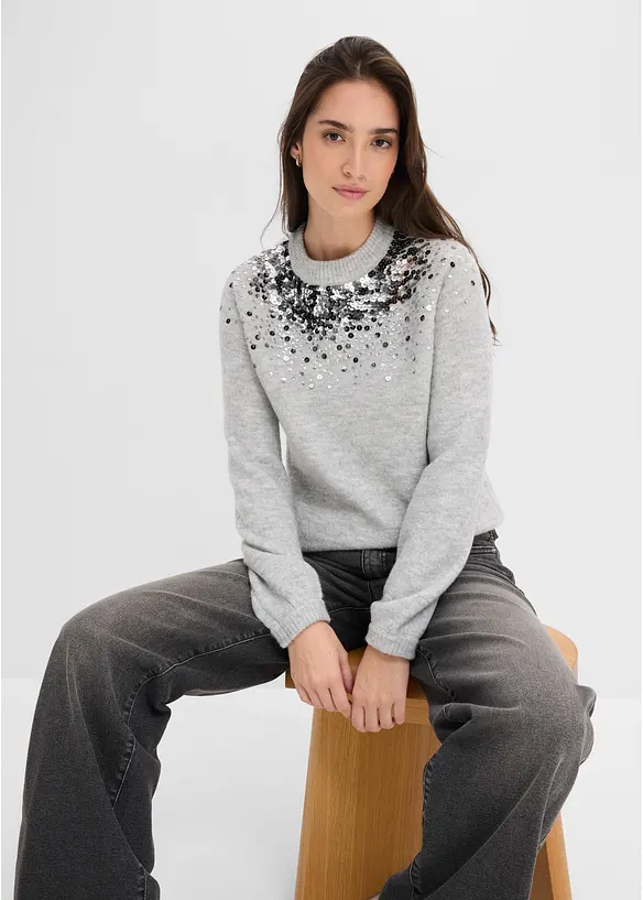 Maglione con paillettes colorate, bonprix