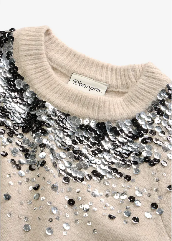 Maglione con paillettes colorate, bonprix