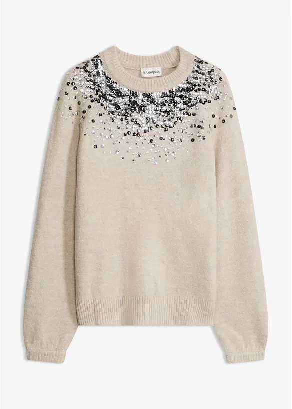 Maglione con paillettes colorate, bonprix