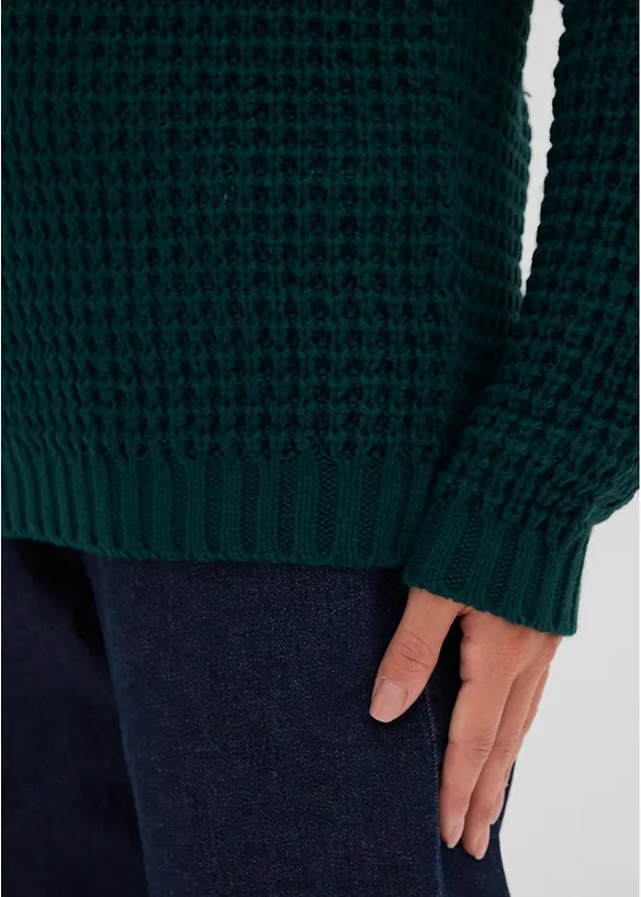 Maglione in filato grosso con cerniera, bonprix