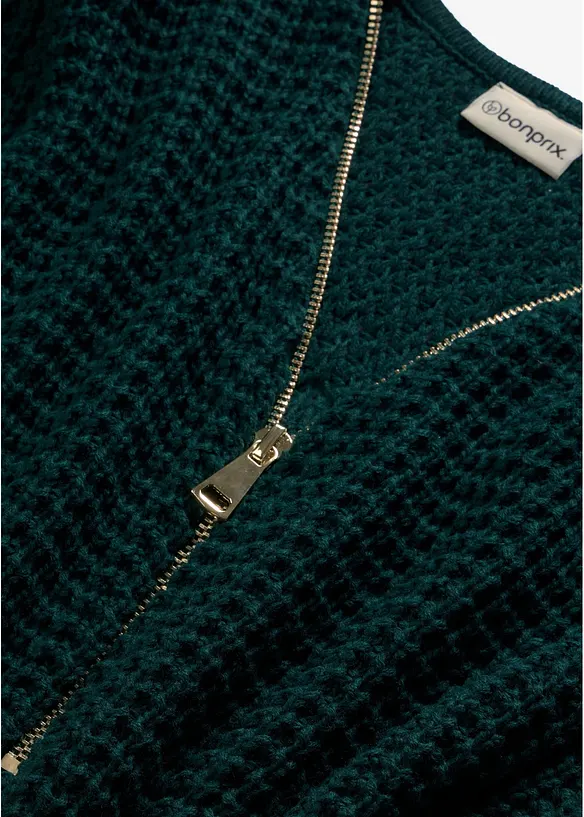 Maglione in filato grosso con cerniera, bonprix