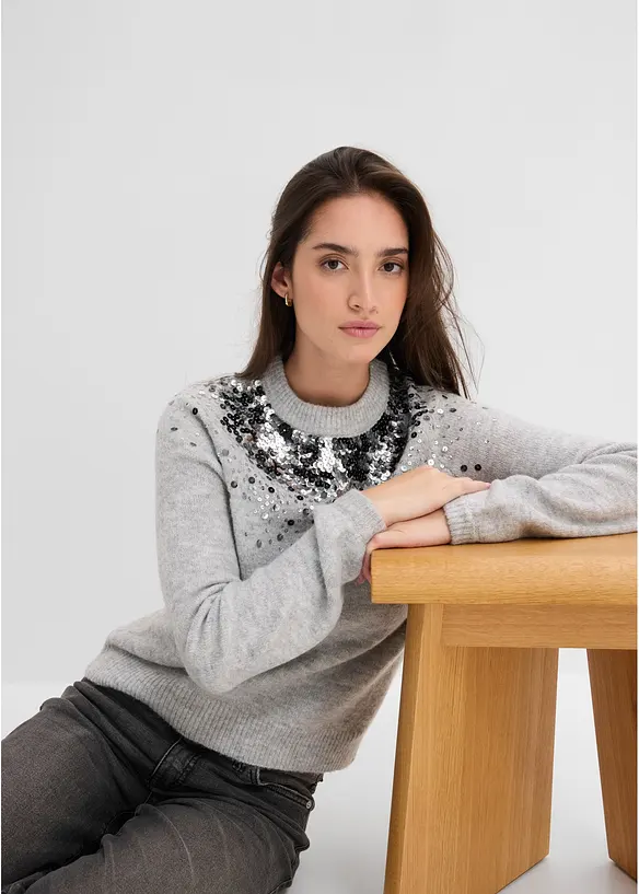 Maglione con paillettes colorate, bonprix