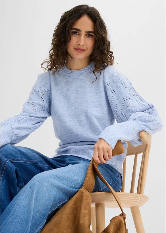 Maglione con motivo traforato, bonprix