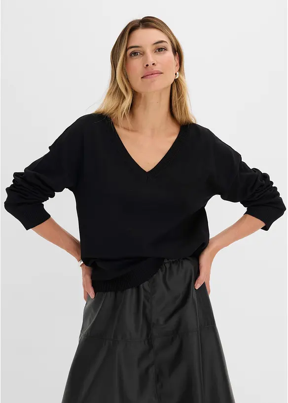 Maglione oversize in misto viscosa, bonprix