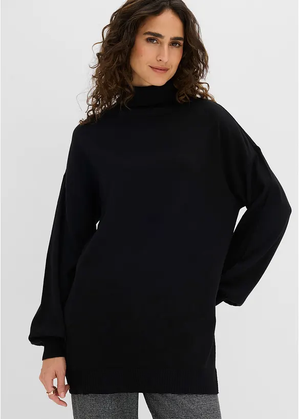 Maglione a collo alto in misto viscosa, bonprix