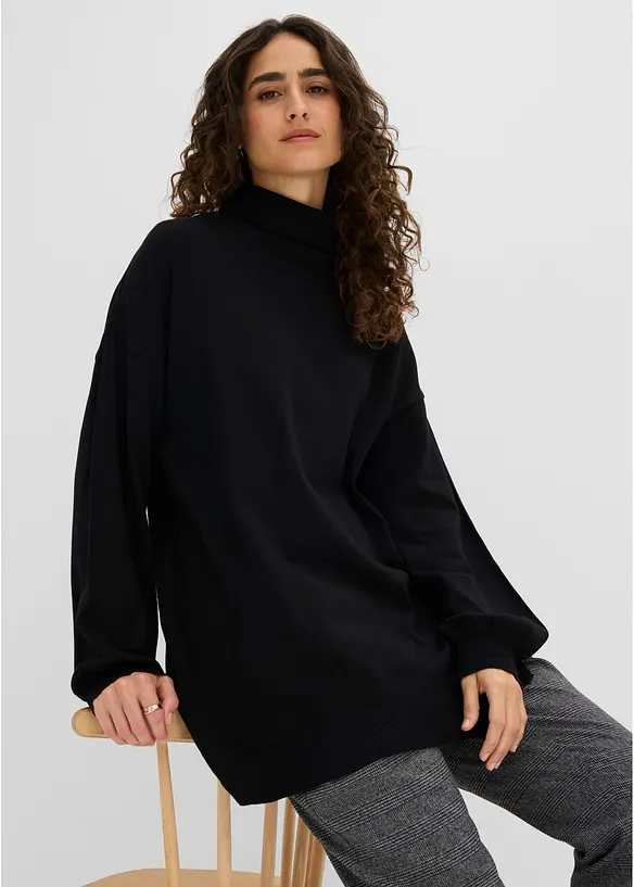 Maglione a collo alto in misto viscosa, bonprix