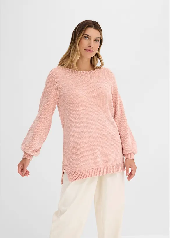Maglione lungo in ciniglia, bonprix