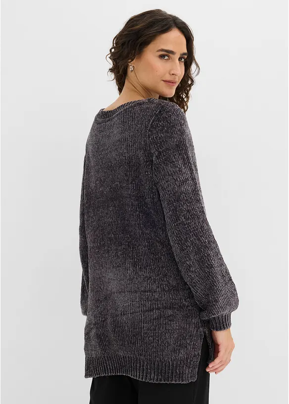 Maglione lungo in ciniglia, bonprix