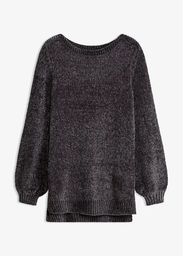 Maglione lungo in ciniglia, bonprix