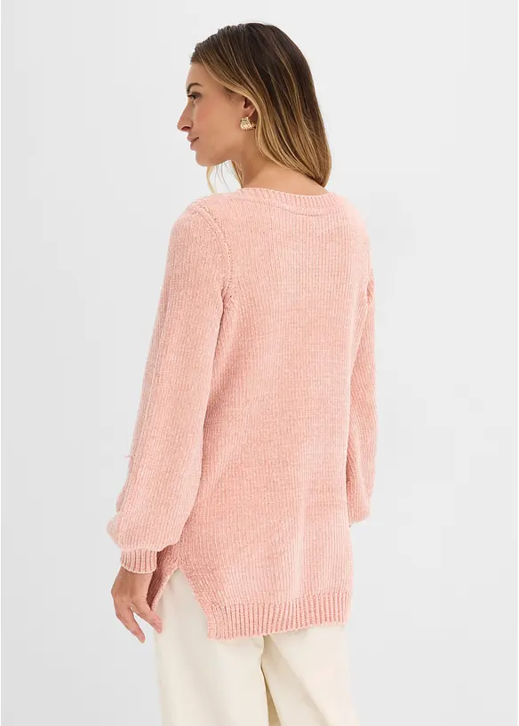 Maglione lungo in ciniglia, bonprix