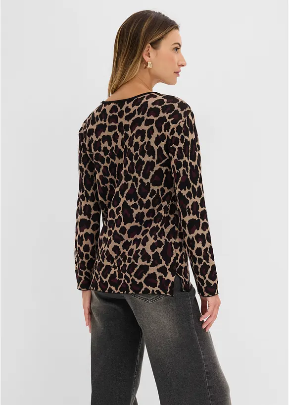 Maglione in filato fine con motivo jacquard, bonprix