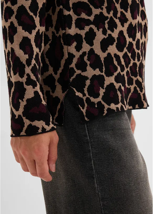 Maglione in filato fine con motivo jacquard, bonprix