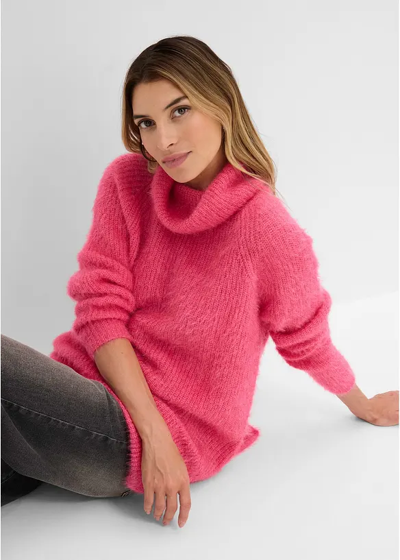 Maglione oversize a collo alto, bonprix