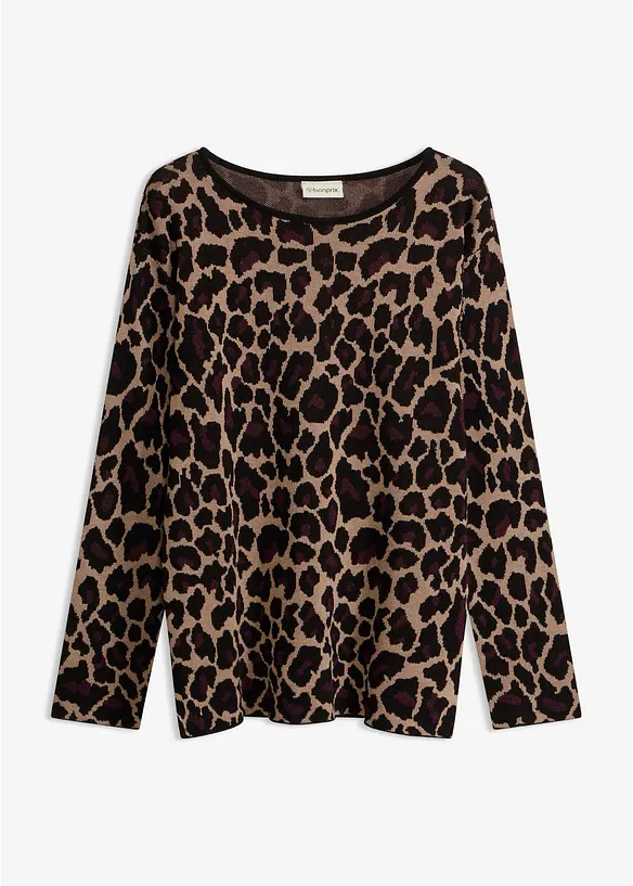 Maglione in filato fine con motivo jacquard, bonprix