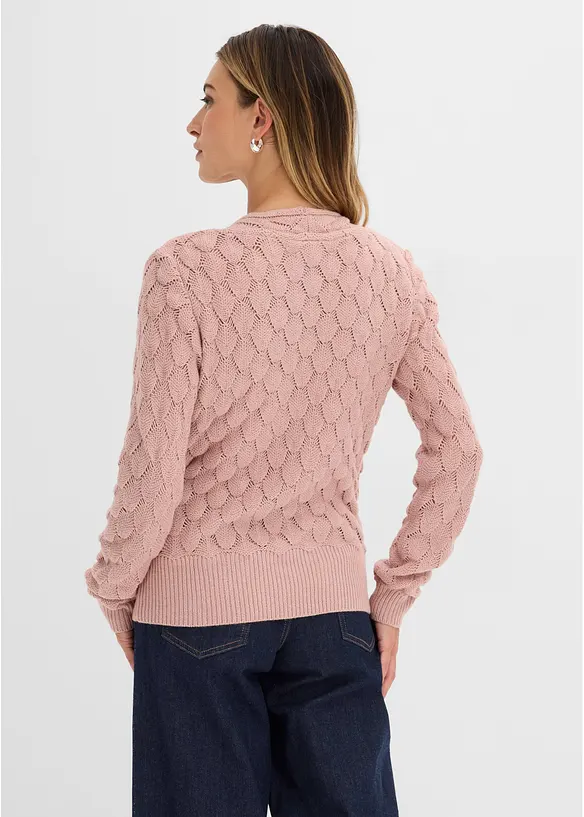 Maglione traforato con effetto a portafoglio, bonprix