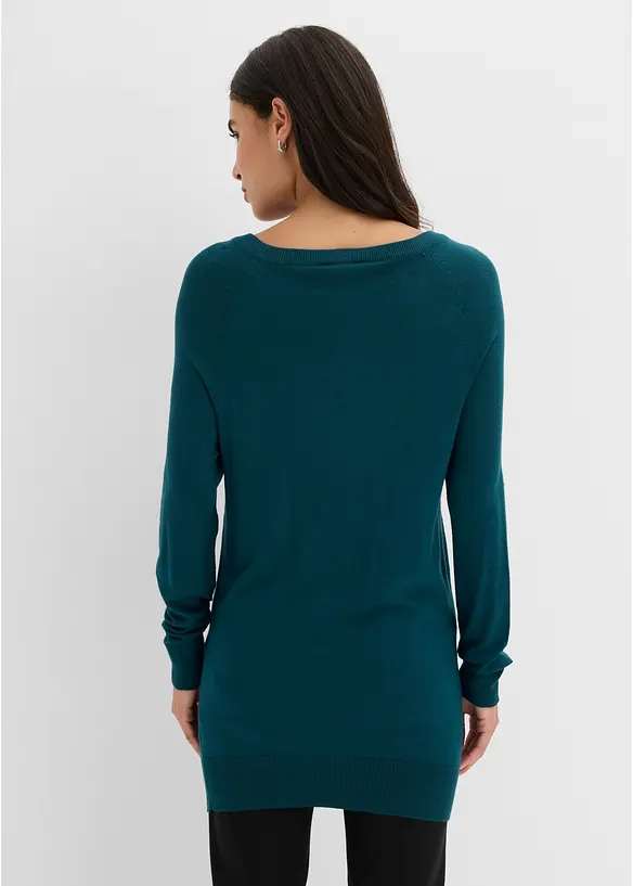 Maglione lungo con strass, bonprix
