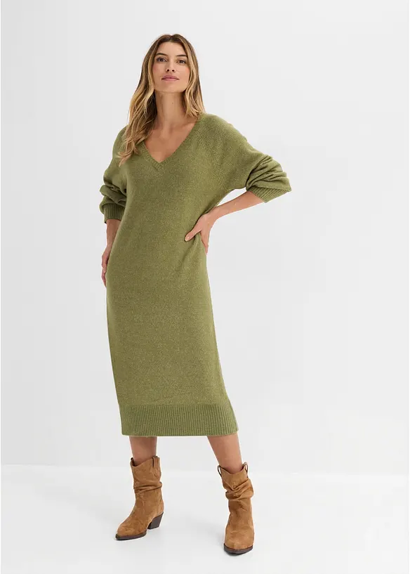 Abito midi oversize in maglia, bonprix