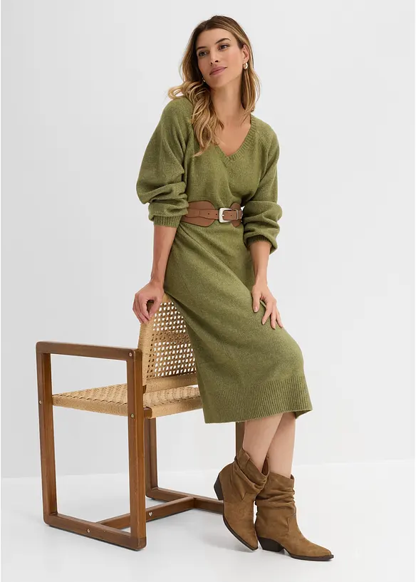 Abito midi oversize in maglia, bonprix
