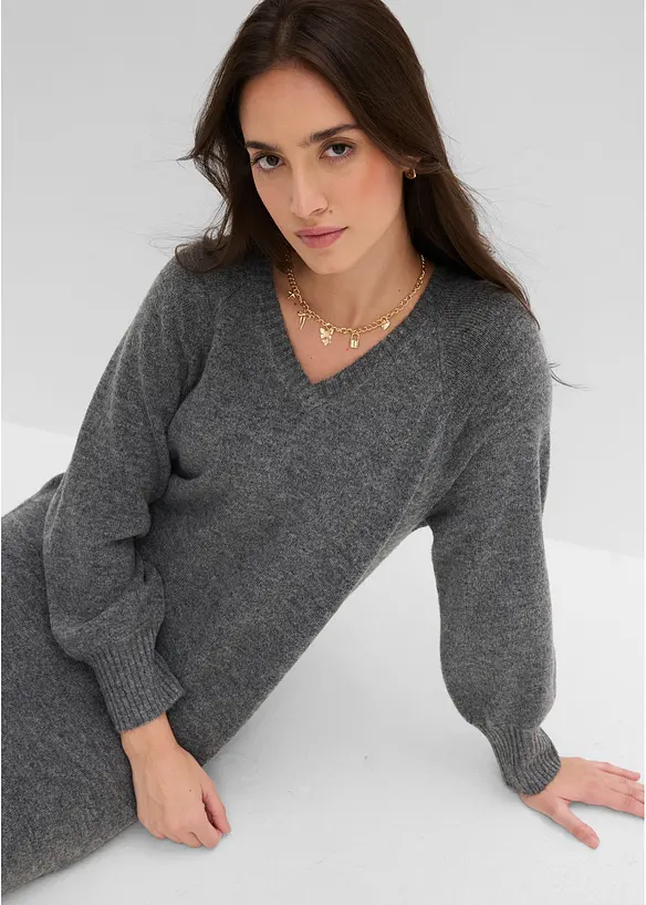 Abito midi oversize in maglia, bonprix