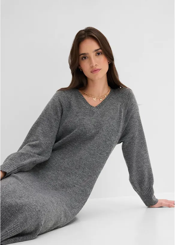 Abito midi oversize in maglia, bonprix