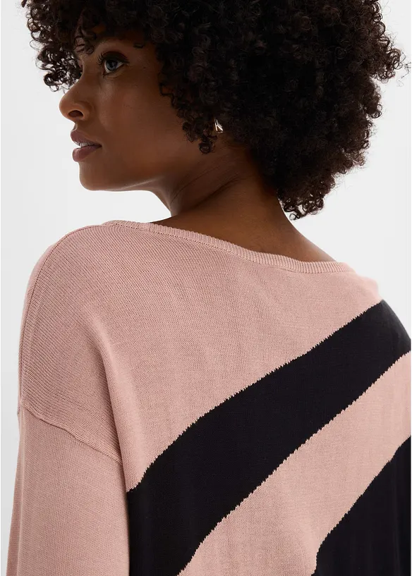 Maglione lungo con applicazione, bonprix