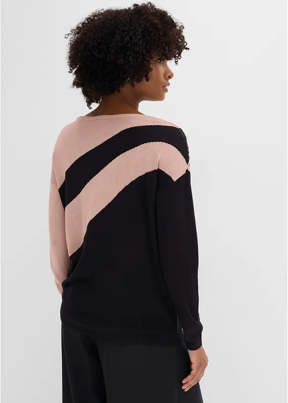 Maglione lungo con applicazione, bonprix