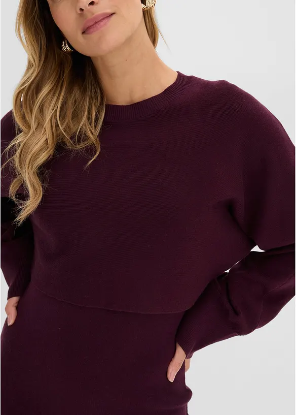 Abito in maglia e maglione abbinato (set 2 pezzi), bonprix