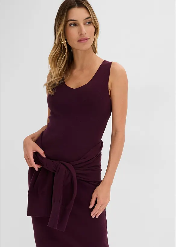 Abito in maglia e maglione abbinato (set 2 pezzi), bonprix