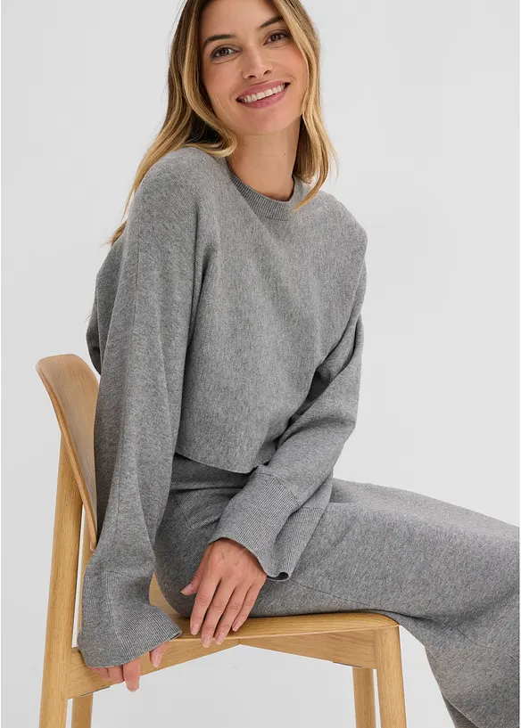 Abito in maglia e maglione abbinato (set 2 pezzi), bonprix