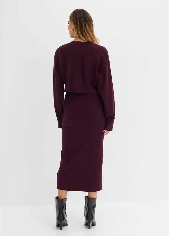 Abito in maglia e maglione abbinato (set 2 pezzi), bonprix