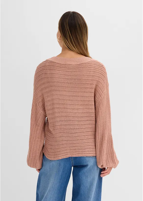 Maglione traforato oversize, bonprix
