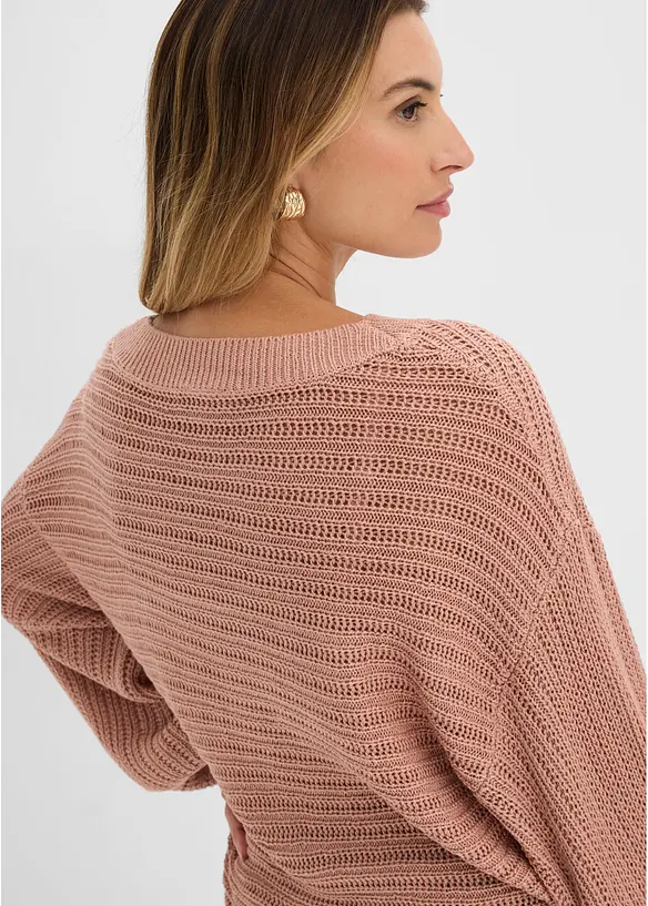 Maglione traforato oversize, bonprix