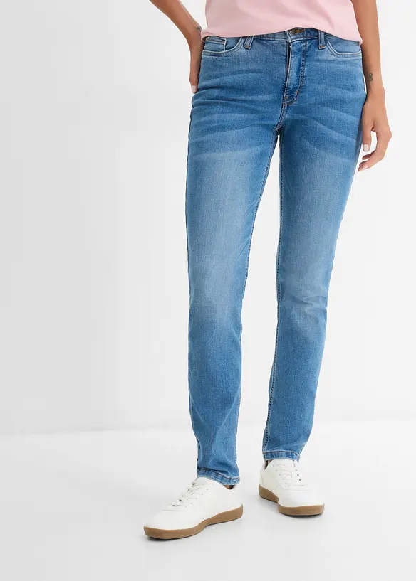 Jeans elasticizzati straight, vita media, bonprix