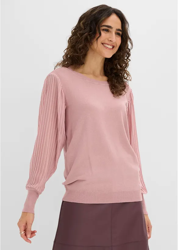 Maglione in filato fine di misto viscosa morbido, bonprix
