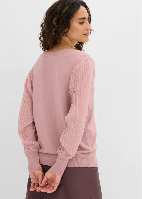 Maglione in filato fine di misto viscosa morbido, bonprix