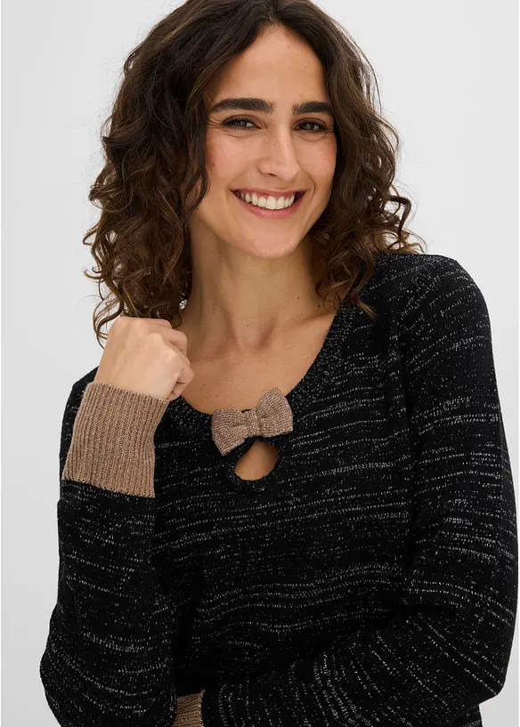 Maglione con fiocco, bonprix