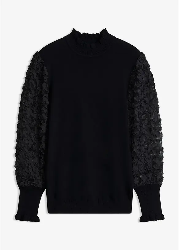 Maglione a collo alto in misto viscosa morbido, bonprix