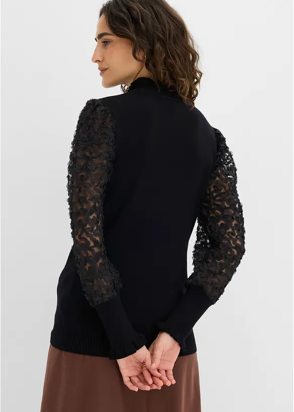 Maglione a collo alto in misto viscosa morbido, bonprix