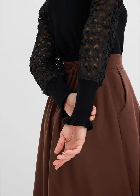 Maglione a collo alto in misto viscosa morbido, bonprix