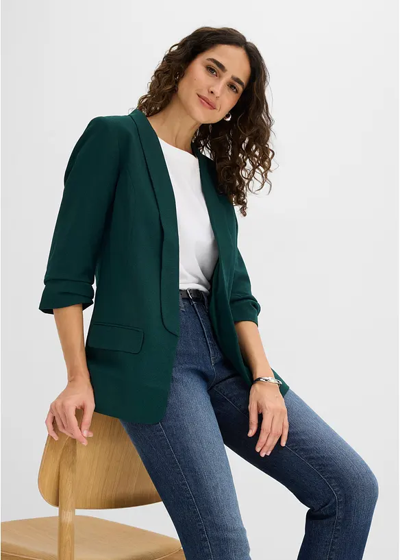 Blazer lungo con maniche drappeggiate, bonprix