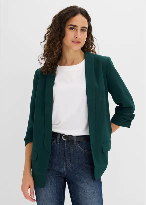 Blazer lungo con maniche drappeggiate, bonprix