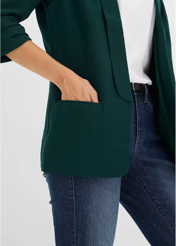 Blazer lungo con maniche drappeggiate, bonprix