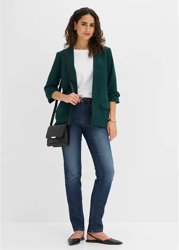 Blazer lungo con maniche drappeggiate, bonprix