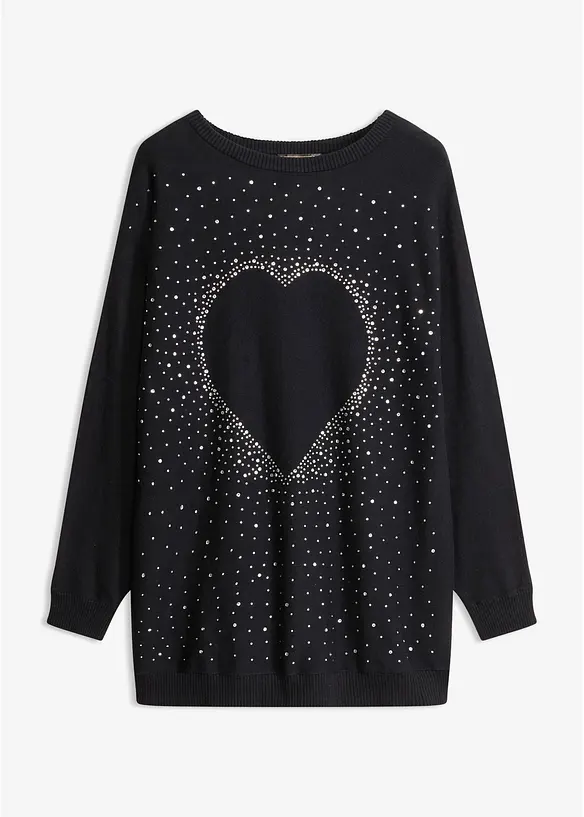 Maglione lungo in misto cotone, bonprix