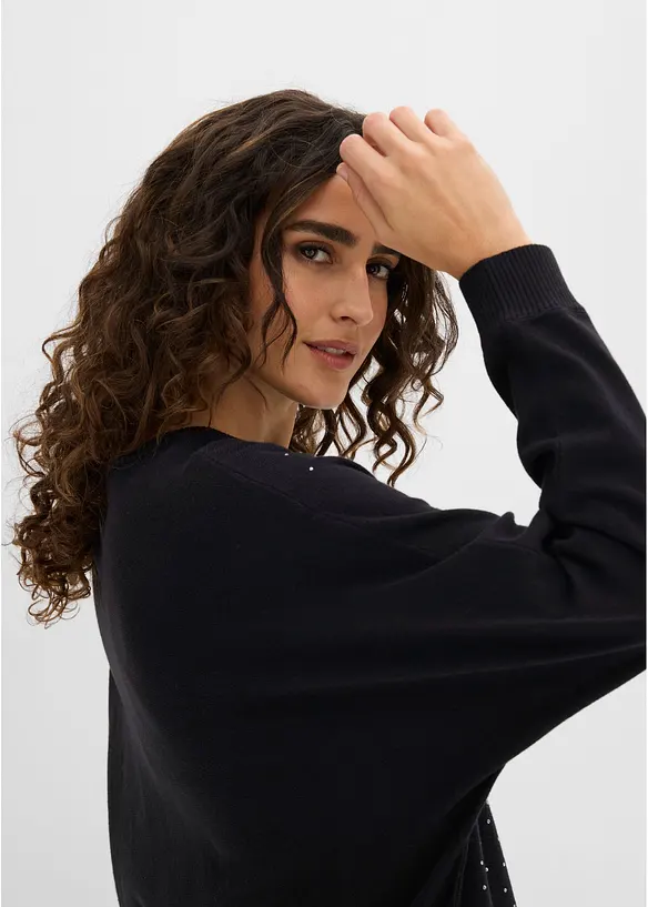 Maglione lungo in misto cotone, bonprix