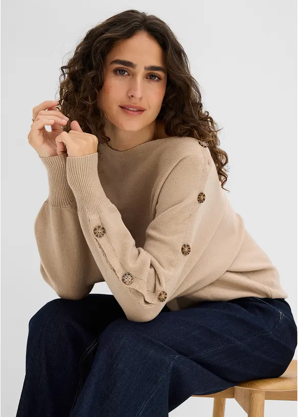 Maglione con bottoni decorativi, bonprix