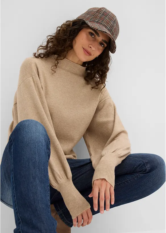Maglione oversize in misto viscosa, bonprix