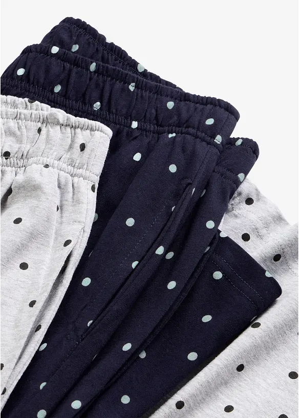 Pantaloni da pigiama lunghi in puro cotone (pacco da 2), bonprix