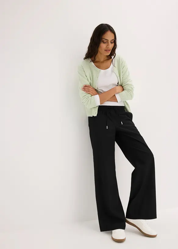 Pantaloni larghi in misto viscosa, bonprix