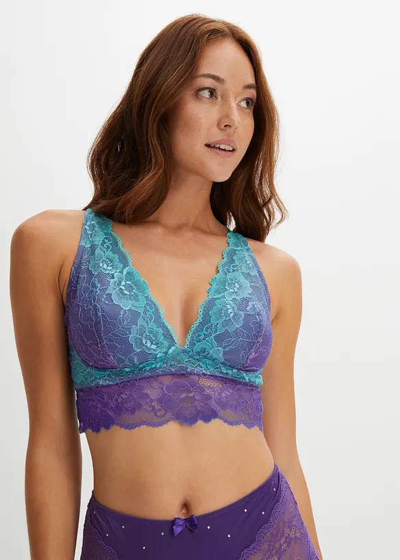 Reggiseno bustier dai colori sfumati con pizzo delicato, bonprix